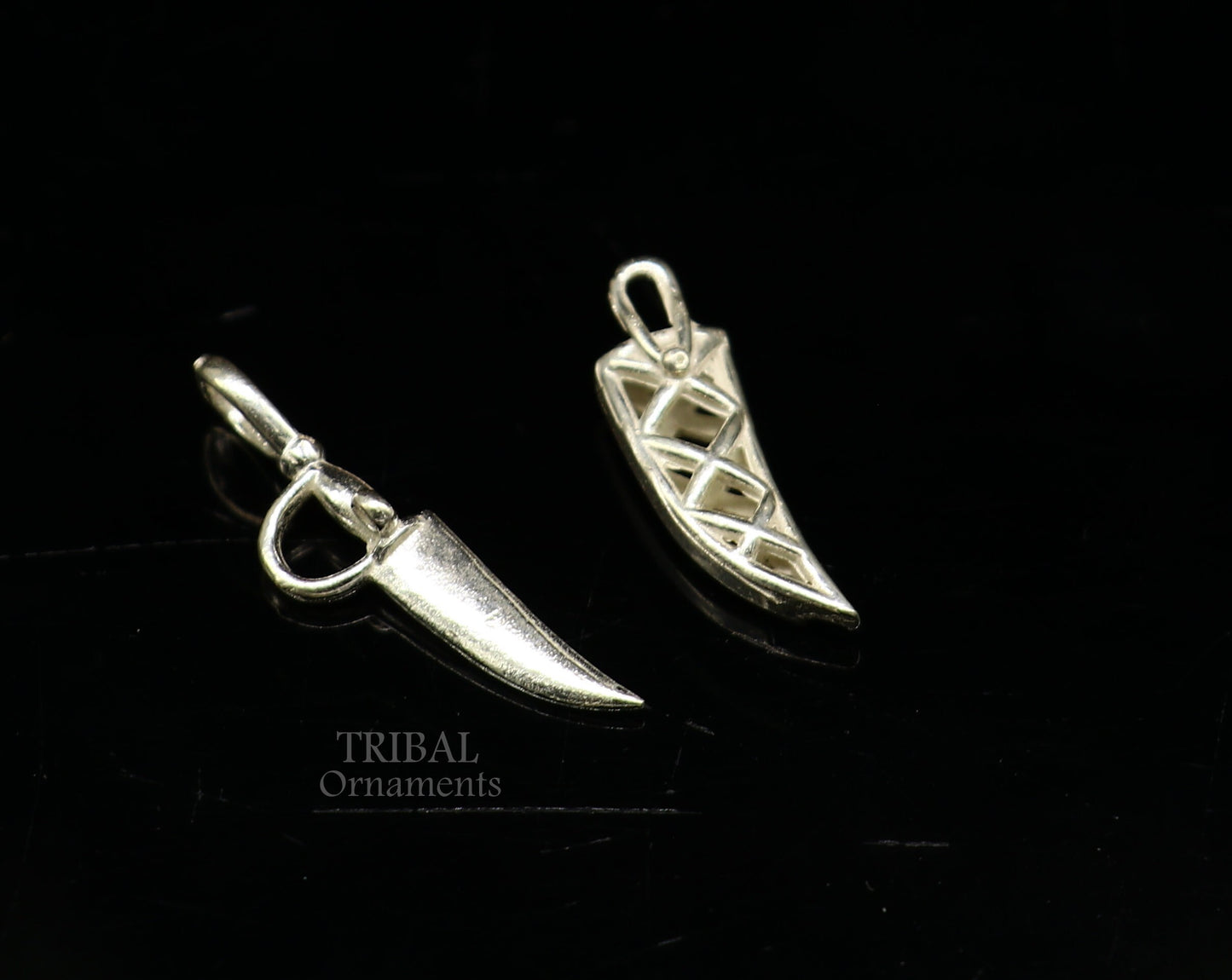 925 sterling silver handmade small tiny sword talwar kirpan knife pendant to protect you and kids from negative energy  nsp772 - TRIBAL ORNAMENTS