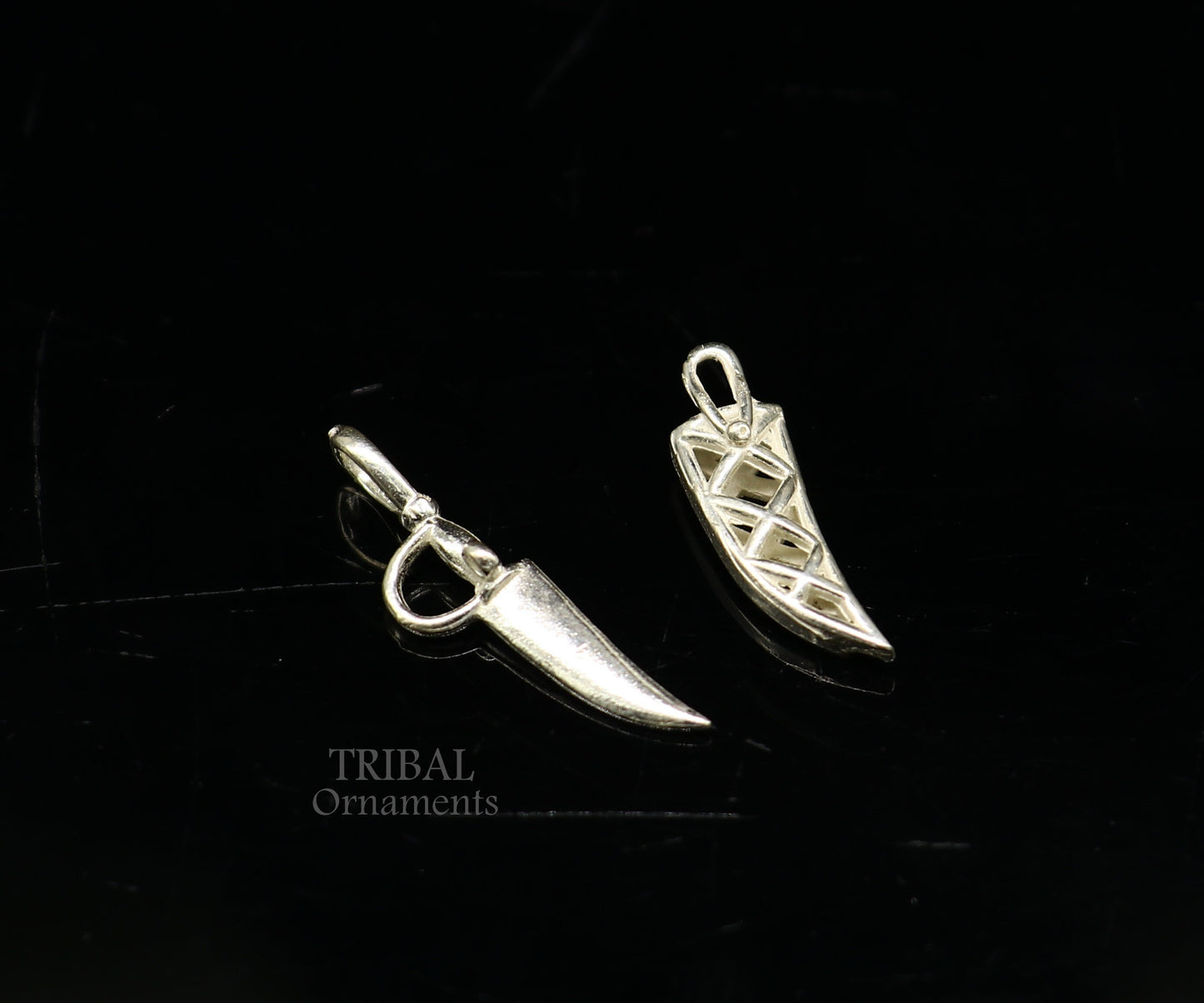 925 sterling silver handmade small tiny sword talwar kirpan knife pendant to protect you and kids from negative energy  nsp772 - TRIBAL ORNAMENTS