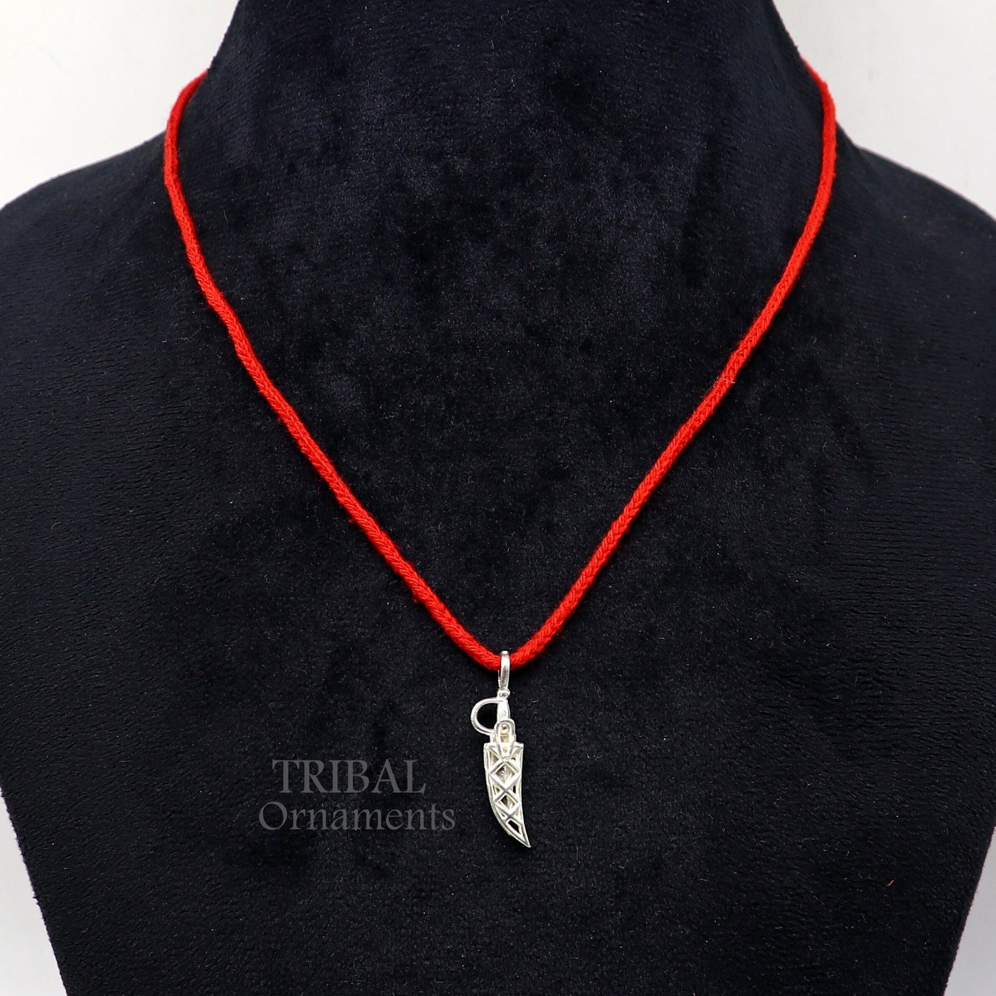 925 sterling silver handmade small tiny sword talwat kirpan knife pendant to protect you and kids from negative energy  nsp568 - TRIBAL ORNAMENTS