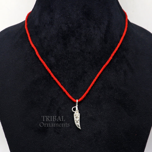925 sterling silver handmade small tiny sword talwat kirpan knife pendant to protect you and kids from negative energy  nsp568 - TRIBAL ORNAMENTS