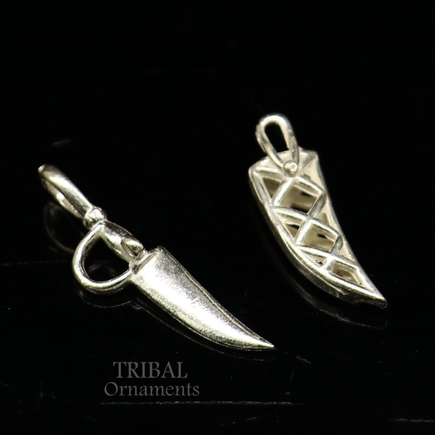 925 sterling silver handmade small tiny sword talwat kirpan knife pendant to protect you and kids from negative energy  nsp568 - TRIBAL ORNAMENTS