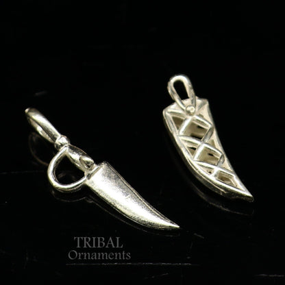 925 sterling silver kirpan knife pendant by TRIBAL ORNAMENTS, handmade small talwat sword for protection against negative energy.