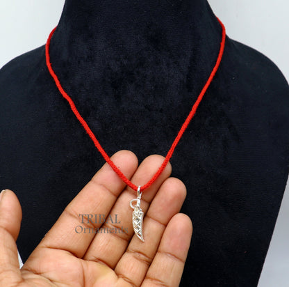 Sterling silver Kirpan pendant by Tribal Ornaments, handmade small sword talwat necklace for protection against negative energy.