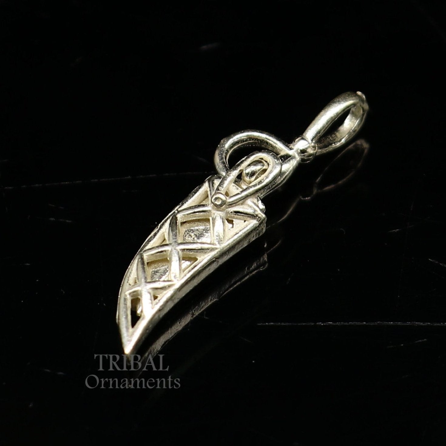 925 sterling silver handmade small tiny sword talwat kirpan knife pendant to protect you and kids from negative energy  nsp568 - TRIBAL ORNAMENTS