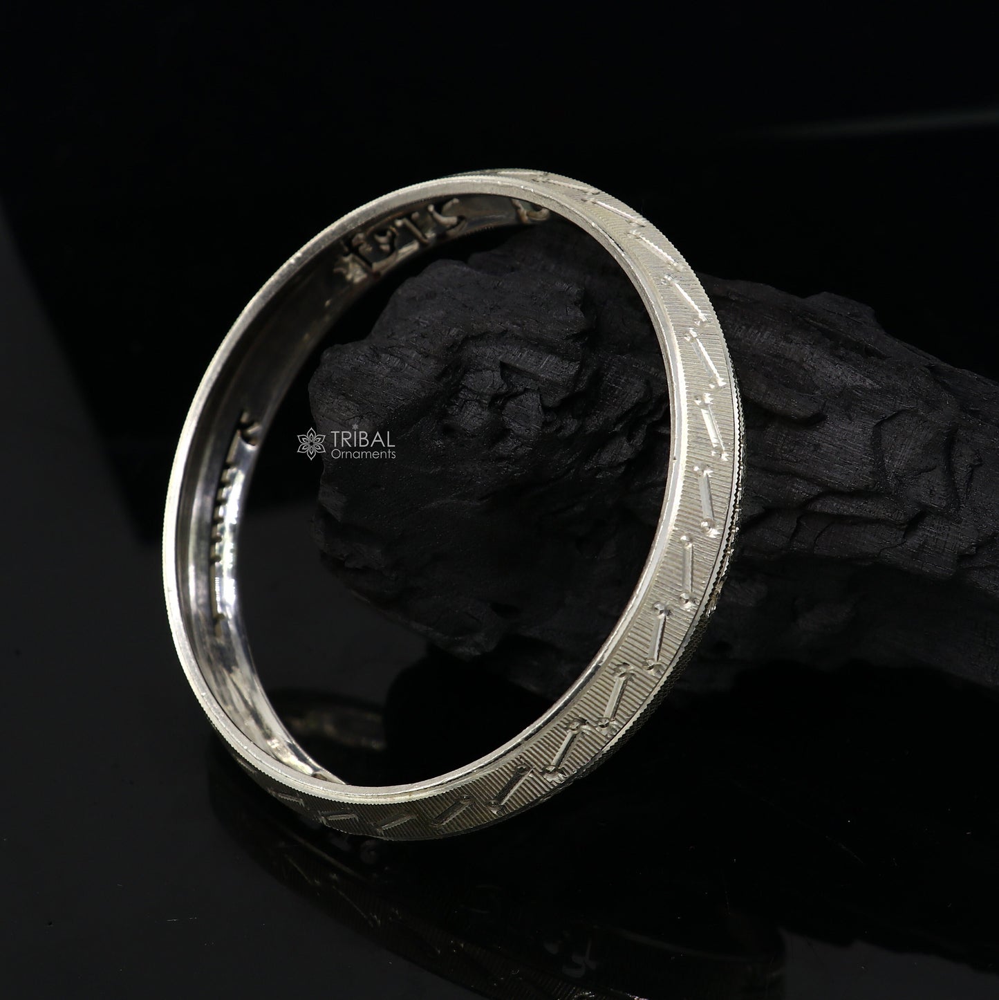 925 sterling silver handmade solid kada bracelet for men's , amazing "Radhe Radhe" mantra kada men's daily use divine kada jewelry nsk779 - TRIBAL ORNAMENTS