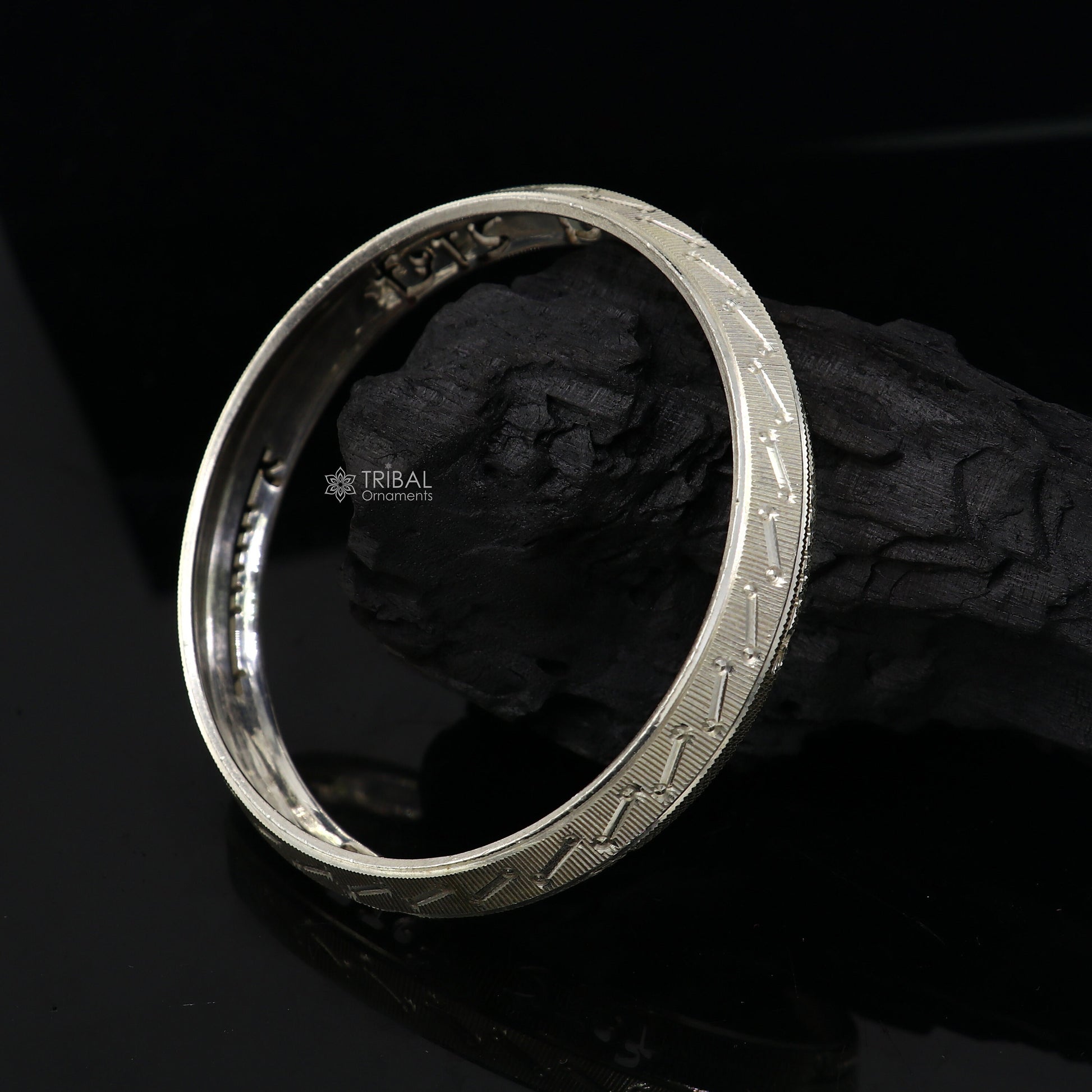 925 sterling silver handmade solid kada bracelet for men's , amazing "Radhe Radhe" mantra kada men's daily use divine kada jewelry nsk779 - TRIBAL ORNAMENTS