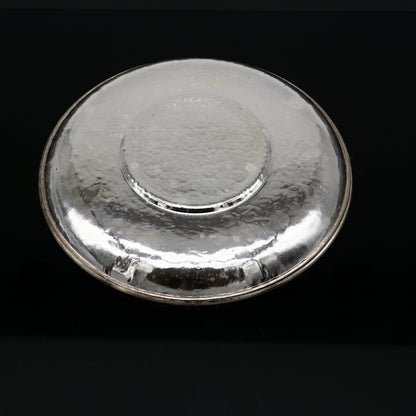 925 Sterling silver handmade tray with detailed idol and puja prasadam plates, traditional silver gifting utensils by TRIBAL ORNAMENTS