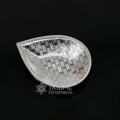 925 Sterling Silver handmade tilak bowl, sindur bowl, kesar chandan, saffron sandal bowl, puja Deepak utensils temple artilce su1055 - TRIBAL ORNAMENTS