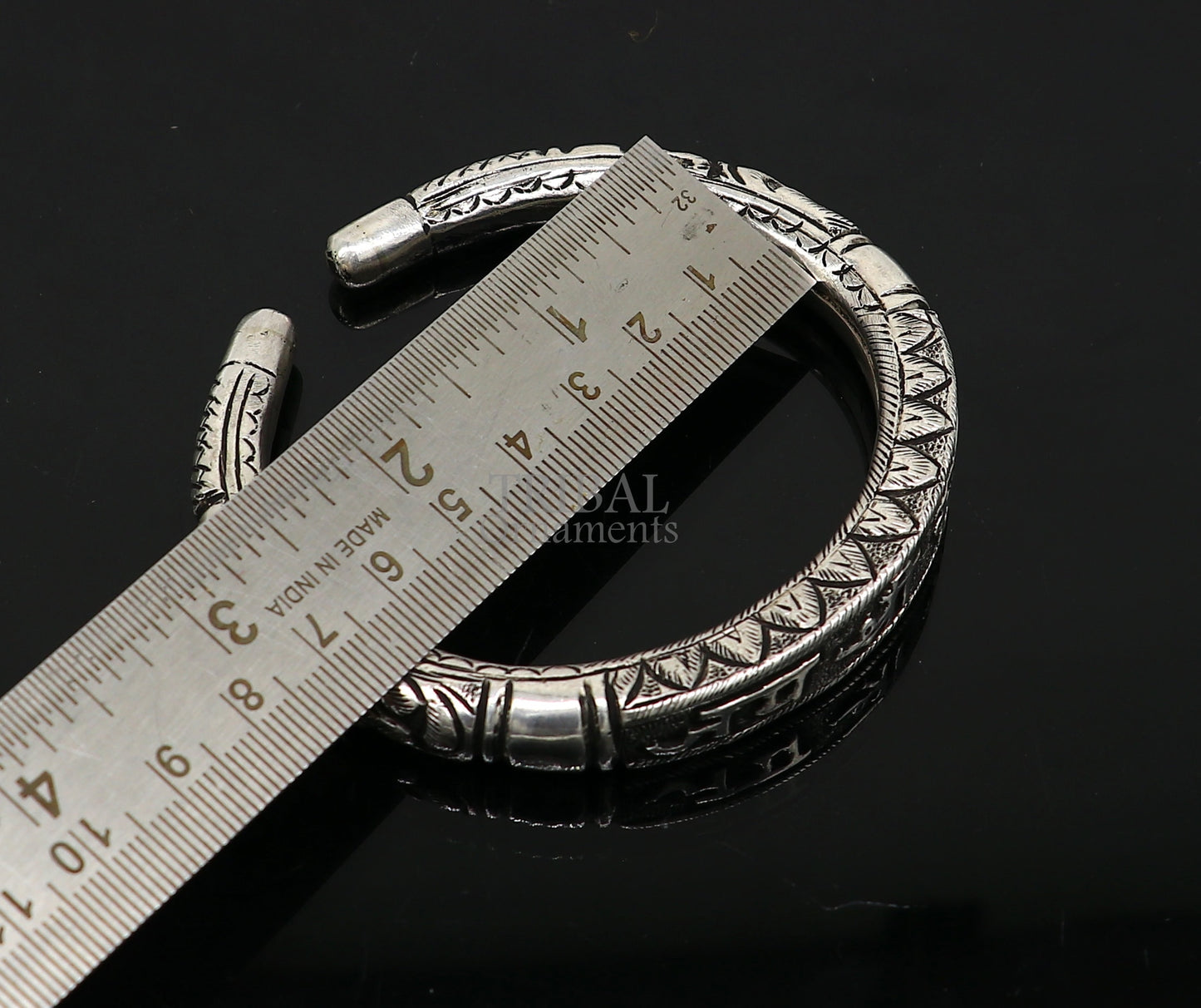 925 Sterling silver handmade trendy "jai shree Krishna" lord krishna mantra bracelet kada best divine unisex tribal gifting jewelry nsk651 - TRIBAL ORNAMENTS