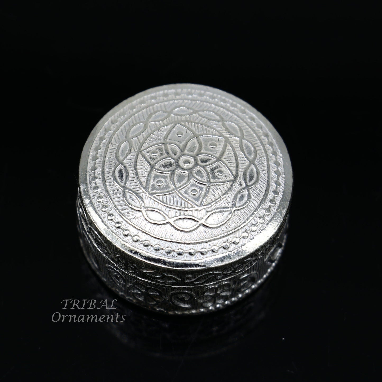 925 Sterling silver handmade trinket box, eye kajal box, container box, kumkum box, sindur or puja box, best brides gift stb374 - TRIBAL ORNAMENTS