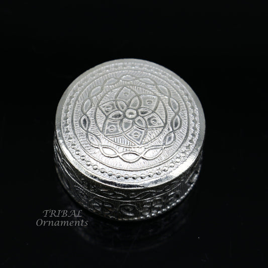 925 Sterling silver handmade trinket box, eye kajal box, container box, kumkum box, sindur or puja box, best brides gift stb374 - TRIBAL ORNAMENTS