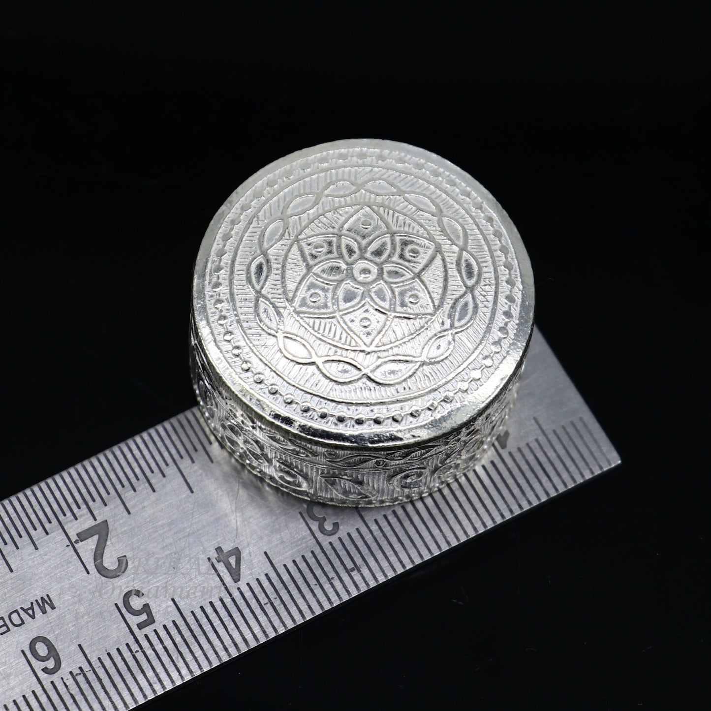 925 Sterling silver handmade trinket box, eye kajal box, container box, kumkum box, sindur or puja box, best brides gift stb374 - TRIBAL ORNAMENTS