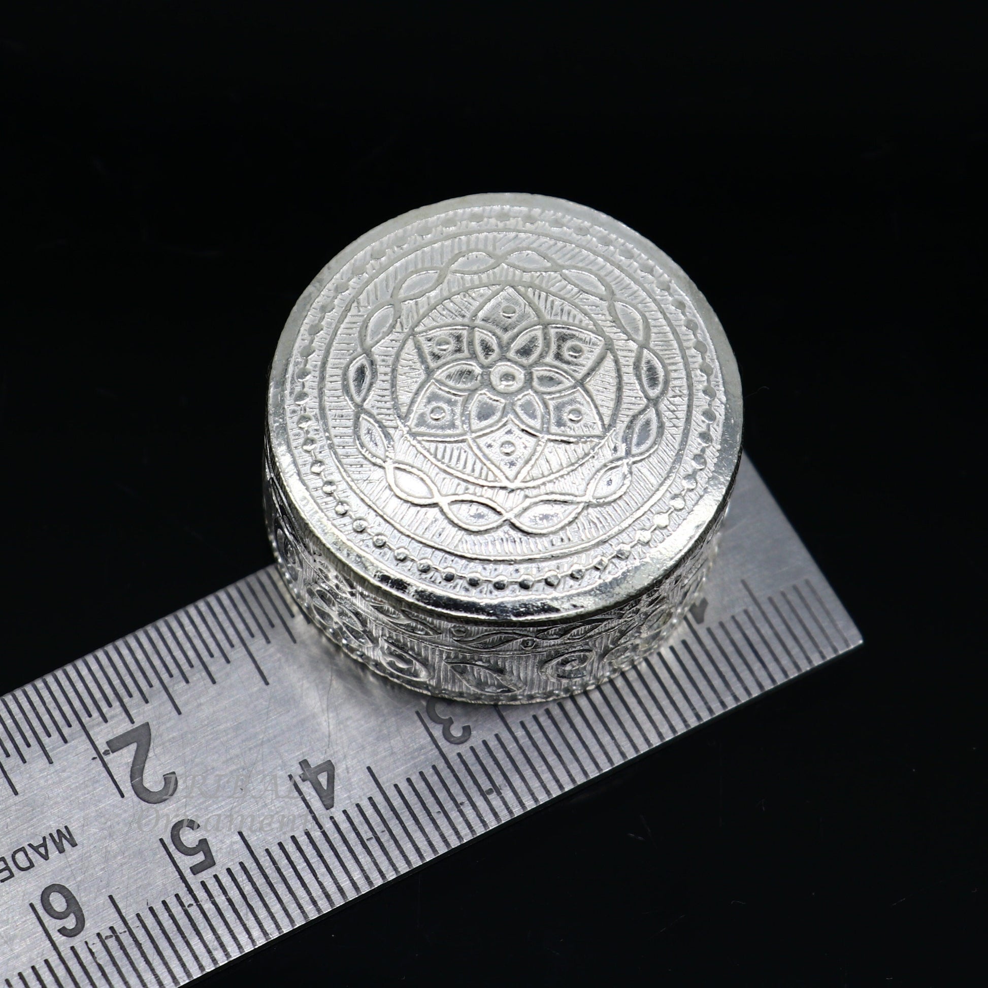 925 Sterling silver handmade trinket box, eye kajal box, container box, kumkum box, sindur or puja box, best brides gift stb374 - TRIBAL ORNAMENTS