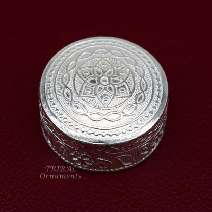 925 Sterling silver handmade trinket box, eye kajal box, container box, kumkum box, sindur or puja box, best brides gift stb374 - TRIBAL ORNAMENTS