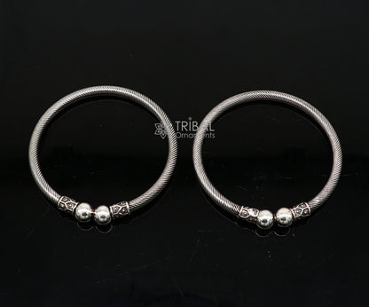 925 sterling silver handmade unique cultural design trendy kada bracelet for men's and girl's, best delicate Light weight jewelry nsk667 - TRIBAL ORNAMENTS