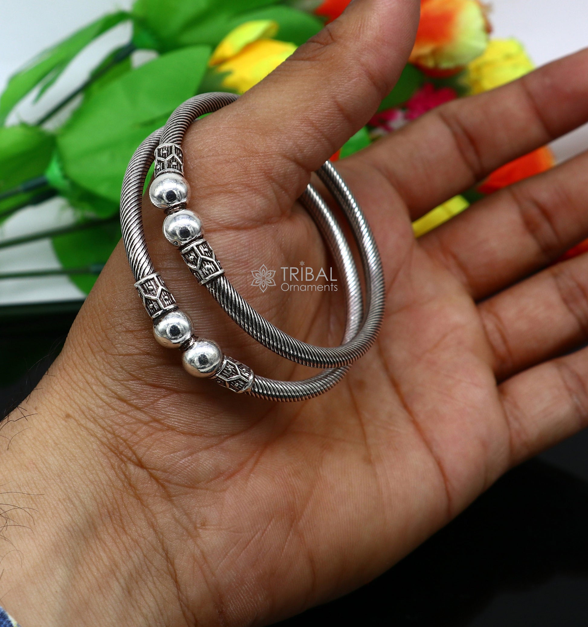 925 sterling silver handmade unique cultural design trendy kada bracelet for men's and girl's, best delicate Light weight jewelry nsk667 - TRIBAL ORNAMENTS