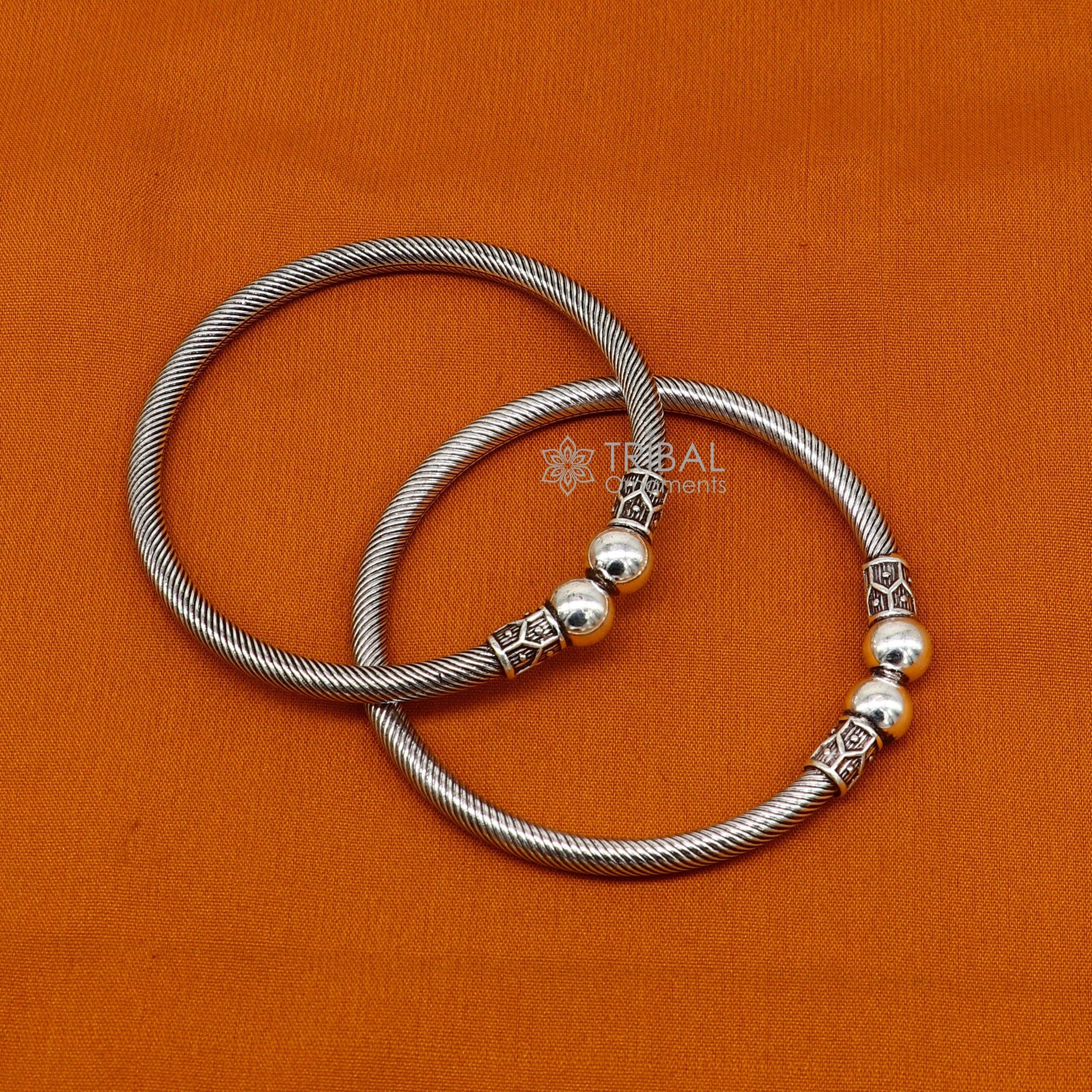 925 sterling silver handmade unique cultural design trendy kada bracelet for men's and girl's, best delicate Light weight jewelry nsk667 - TRIBAL ORNAMENTS