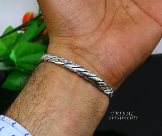 925 sterling silver handmade unique design fabulous open face adjustable bangle cuff bracelet kada, excellent gifting jewelry her cuff116 - TRIBAL ORNAMENTS