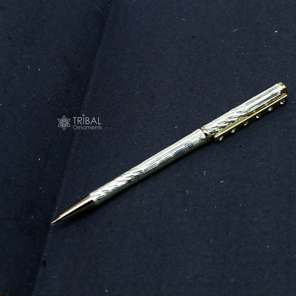 925 Sterling silver handmade unique luxury writing ball pen, best silver gifting article from india art756 - TRIBAL ORNAMENTS
