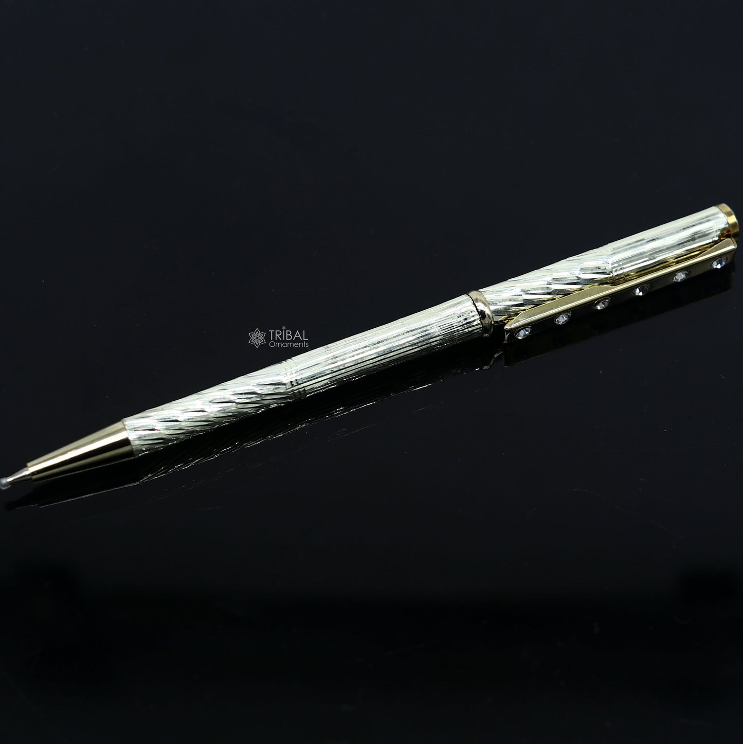 925 Sterling silver handmade unique luxury writing ball pen, best silver gifting article from india art756 - TRIBAL ORNAMENTS