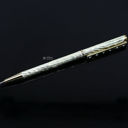 925 Sterling silver handmade unique luxury writing ball pen, best silver gifting article from india art756 - TRIBAL ORNAMENTS
