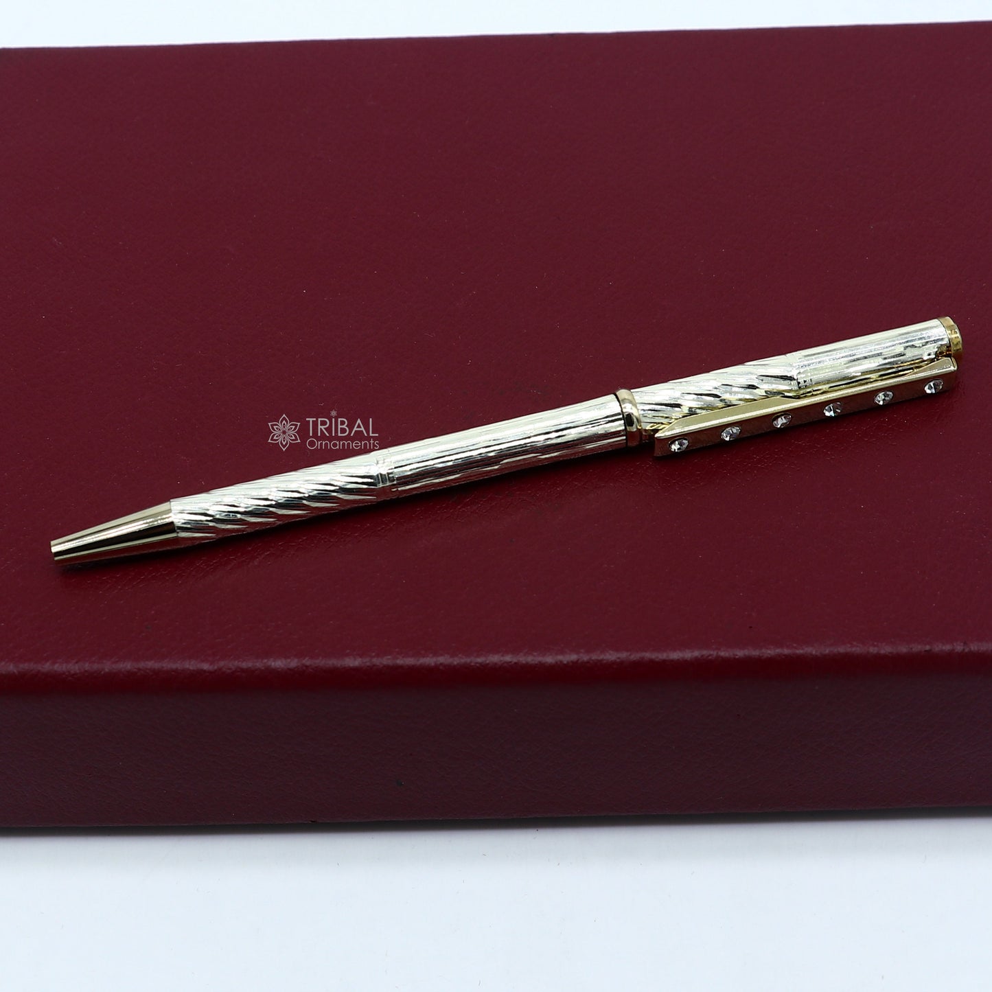 925 Sterling silver handmade unique luxury writing ball pen, best silver gifting article from india art756 - TRIBAL ORNAMENTS
