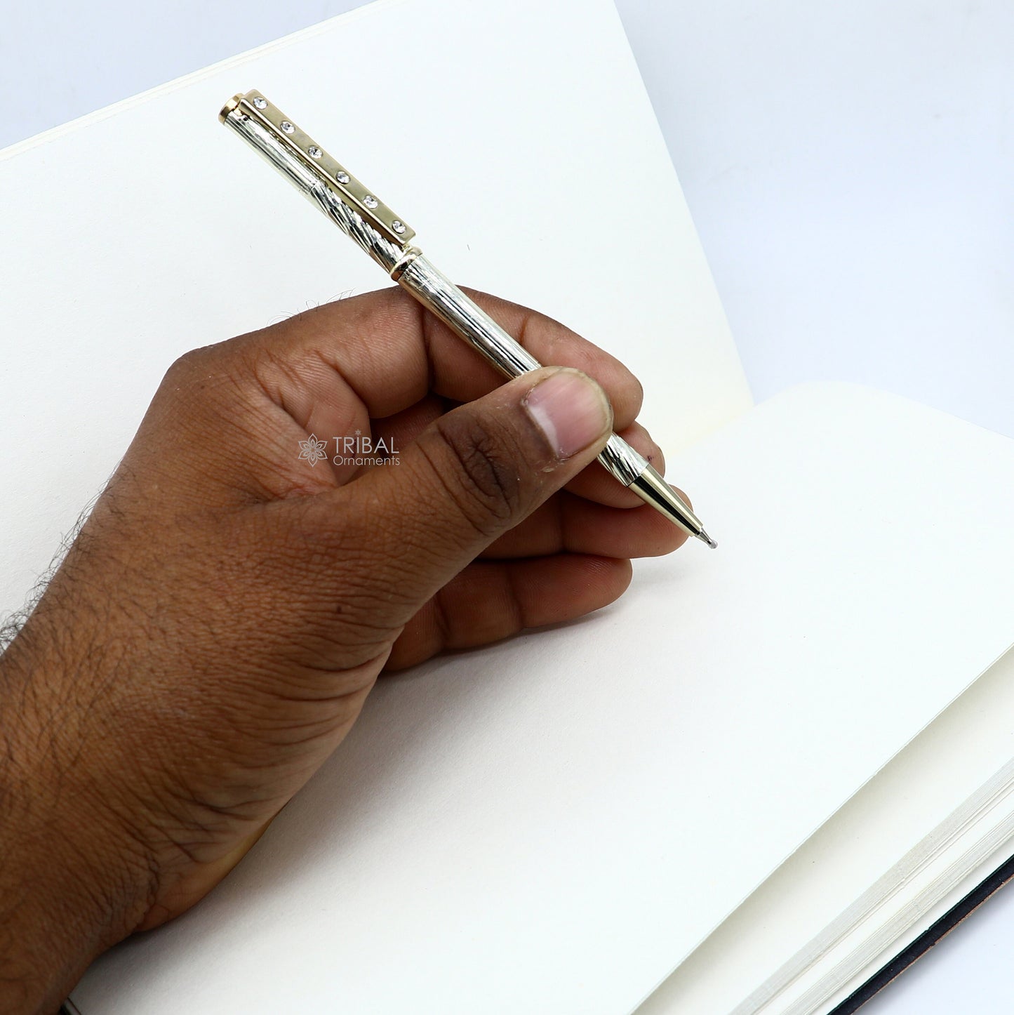 925 Sterling silver handmade unique luxury writing ball pen, best silver gifting article from india art756 - TRIBAL ORNAMENTS