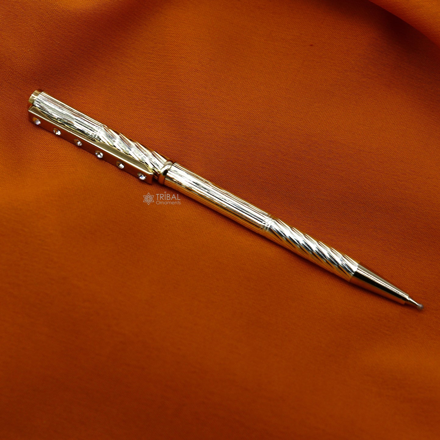 925 Sterling silver handmade unique luxury writing ball pen, best silver gifting article from india art756 - TRIBAL ORNAMENTS