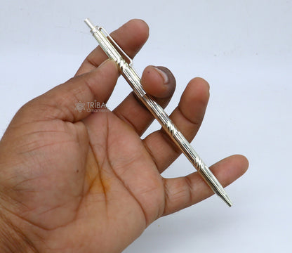 925 Sterling silver handmade luxury writing ball pen by Tribal Ornaments, featuring intricate tribal design and elegant craftsmanship.
