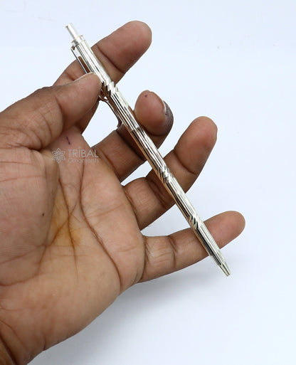 925 Sterling silver handmade luxury writing ball pen by TRIBAL ORNAMENTS, featuring intricate tribal design and elegant craftsmanship.
