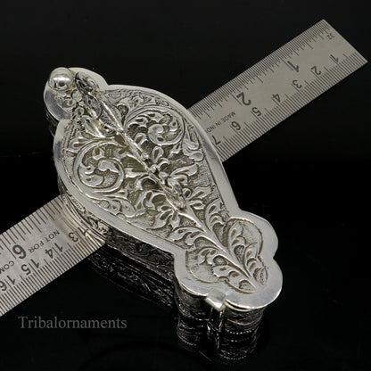 925 sterling silver handmade unique peacock design luxury trinket box, brides gift, casket box, silver article, silver utensils stb231 - TRIBAL ORNAMENTS