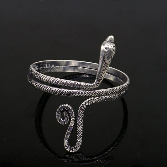 925 sterling silver handmade unique snake design armlet, Cuff bracelet bangle, best arm bracelet or ankle bracelet combo use jewelry nsk724 - TRIBAL ORNAMENTS