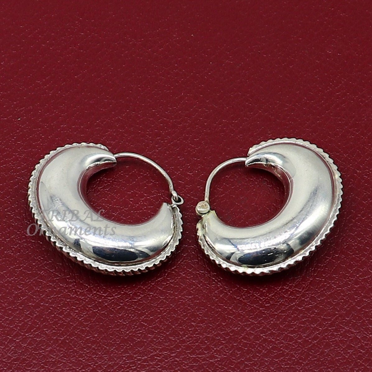 925 sterling silver handmade unique traditional cultural ethnic hoops earring bali for men's or girl's best dancing jewelry s1121 - TRIBAL ORNAMENTS