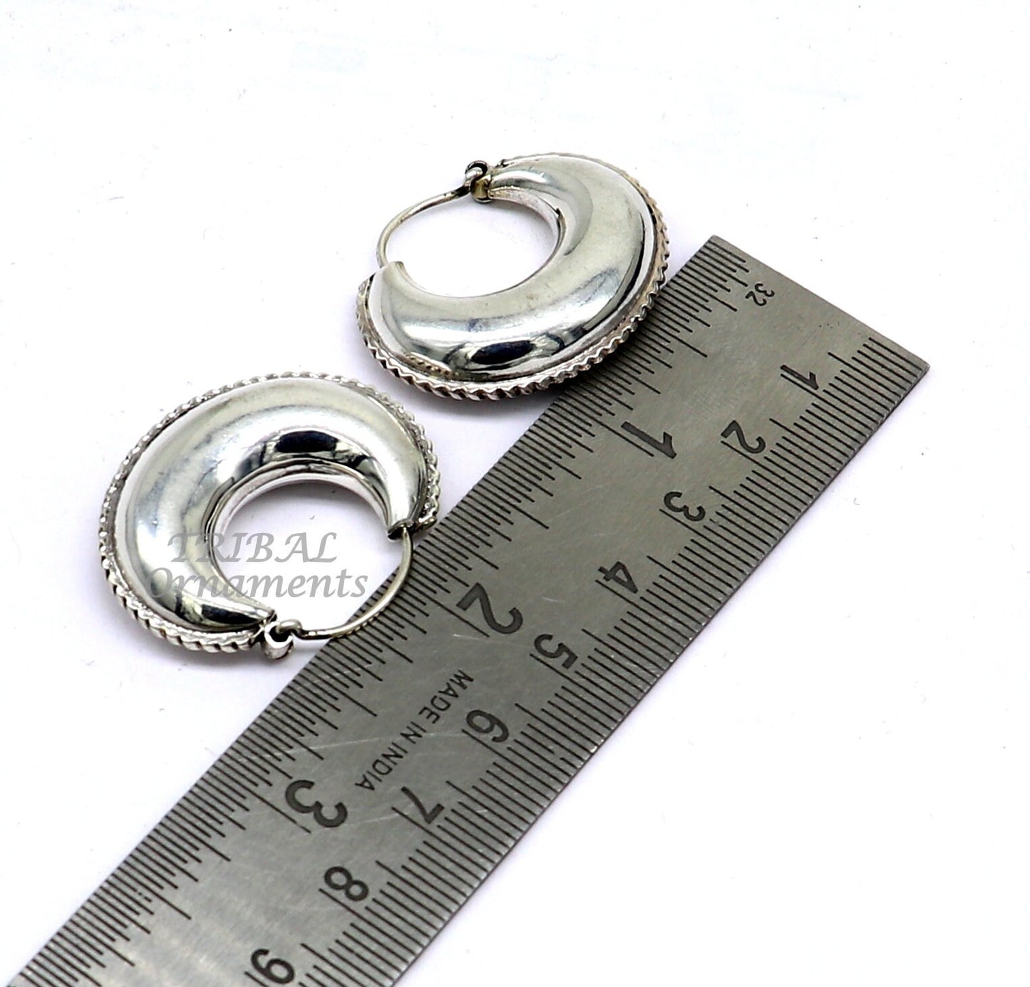 925 sterling silver handmade unique traditional cultural ethnic hoops earring bali for men's or girl's best dancing jewelry s1121 - TRIBAL ORNAMENTS