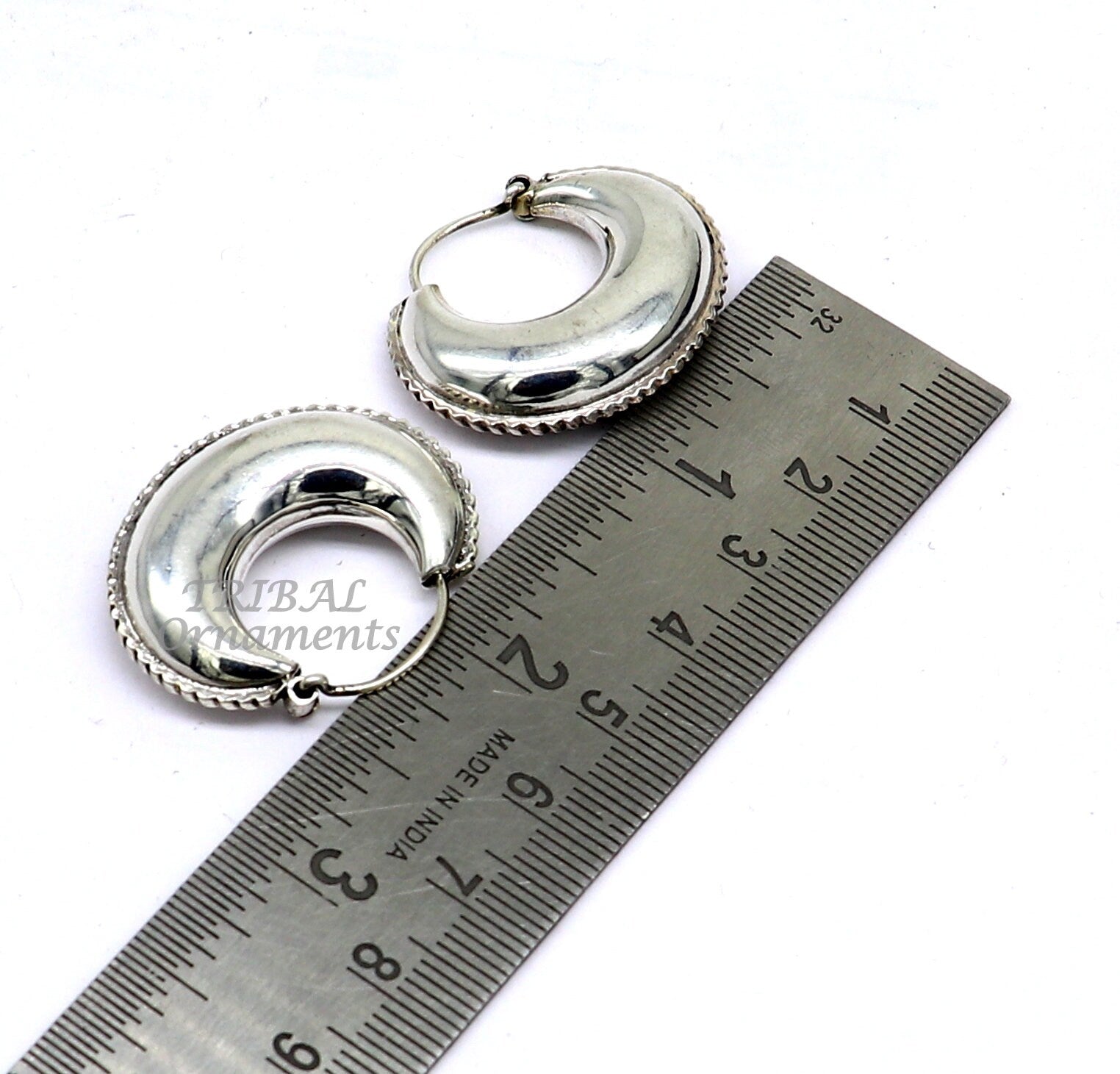 925 sterling silver handmade unique traditional cultural ethnic hoops earring bali for men's or girl's best dancing jewelry s1121 - TRIBAL ORNAMENTS