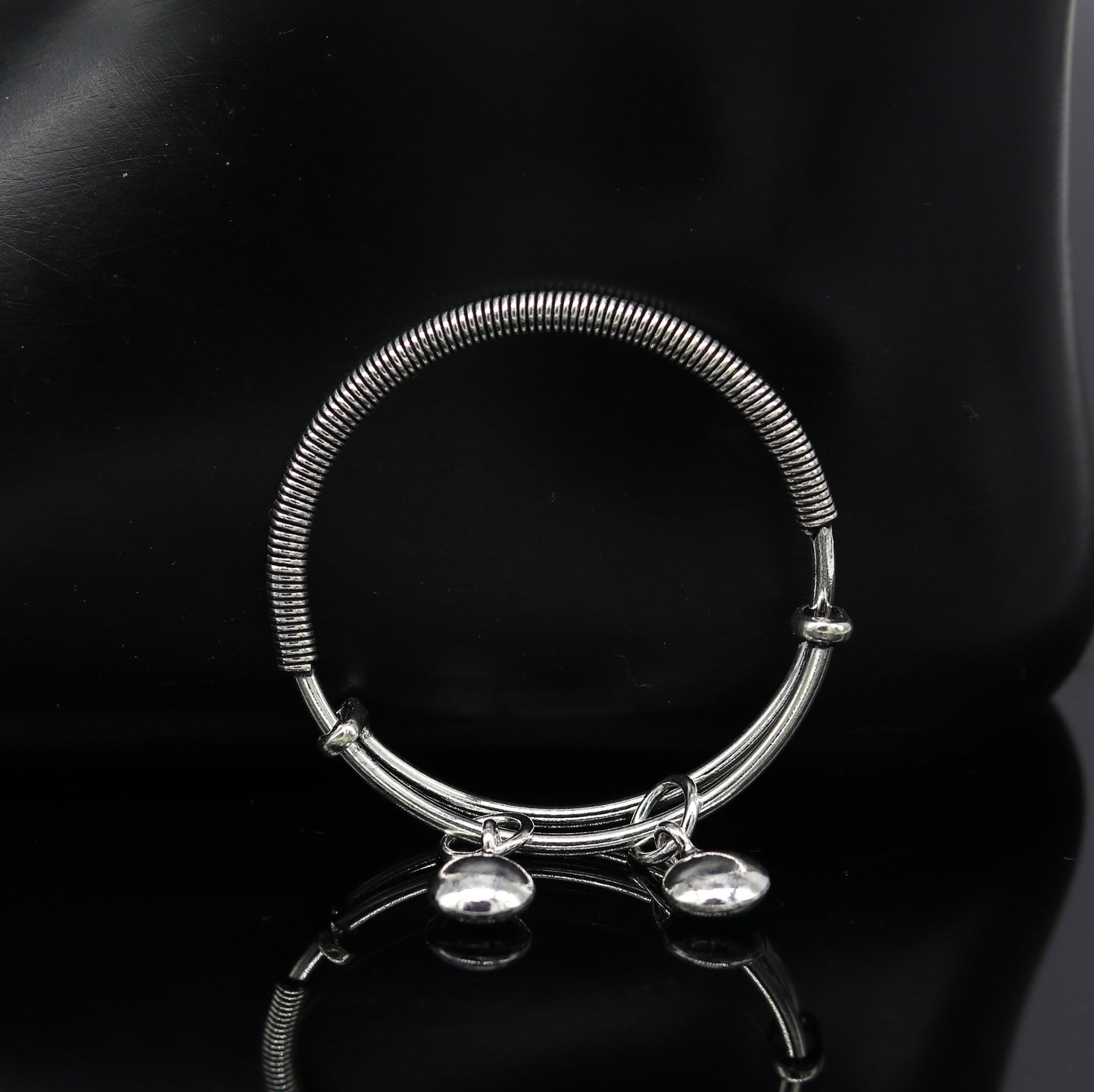 925 sterling silver handmade unique tribal style baby bangles bracelet, unisex new born baby gifting kids jewelry charm jewelry bbk80 - TRIBAL ORNAMENTS
