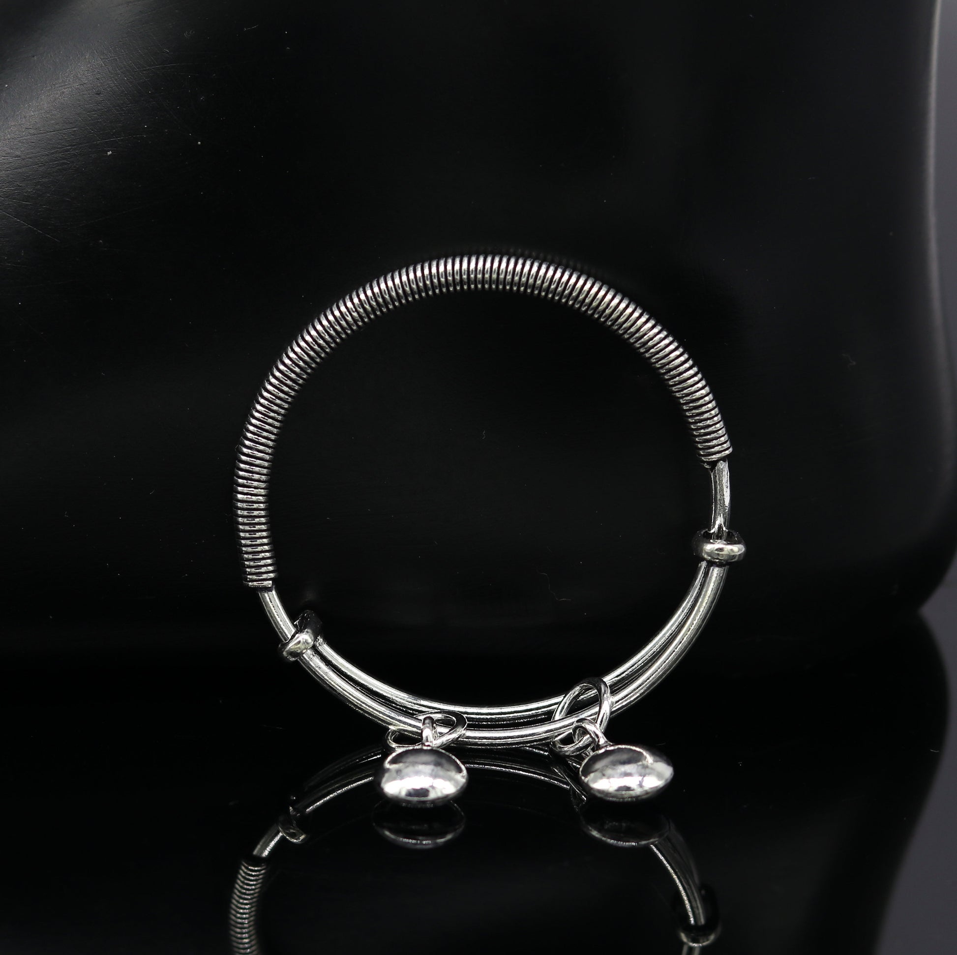 925 sterling silver handmade unique tribal style baby bangles bracelet, unisex new born baby gifting kids jewelry charm jewelry bbk80 - TRIBAL ORNAMENTS