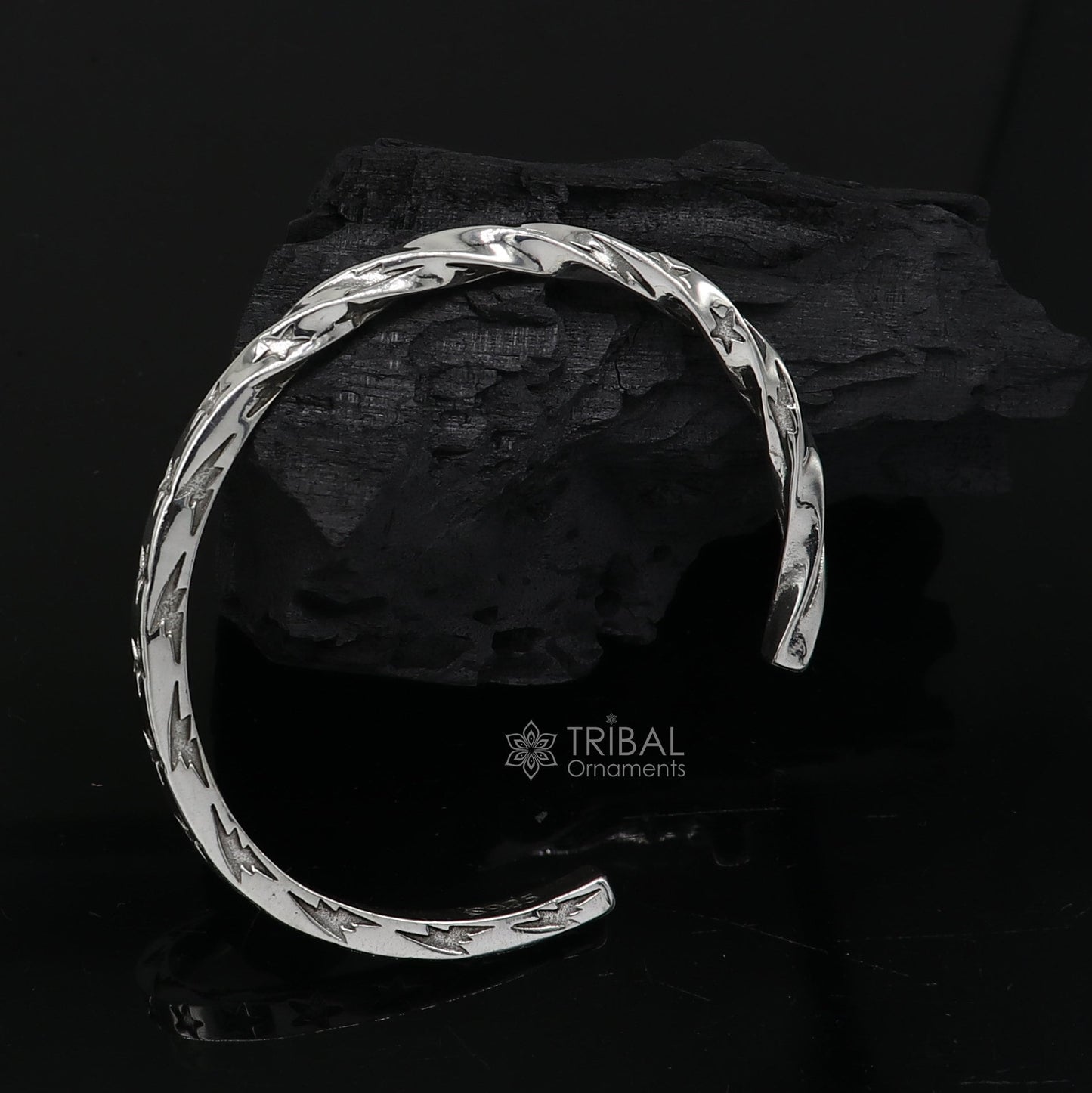 925 sterling silver handmade Unique twisting design fashion kada cuff bracelet, cuff kada unsex gifting jewelry solid silver kada cuff156 - TRIBAL ORNAMENTS