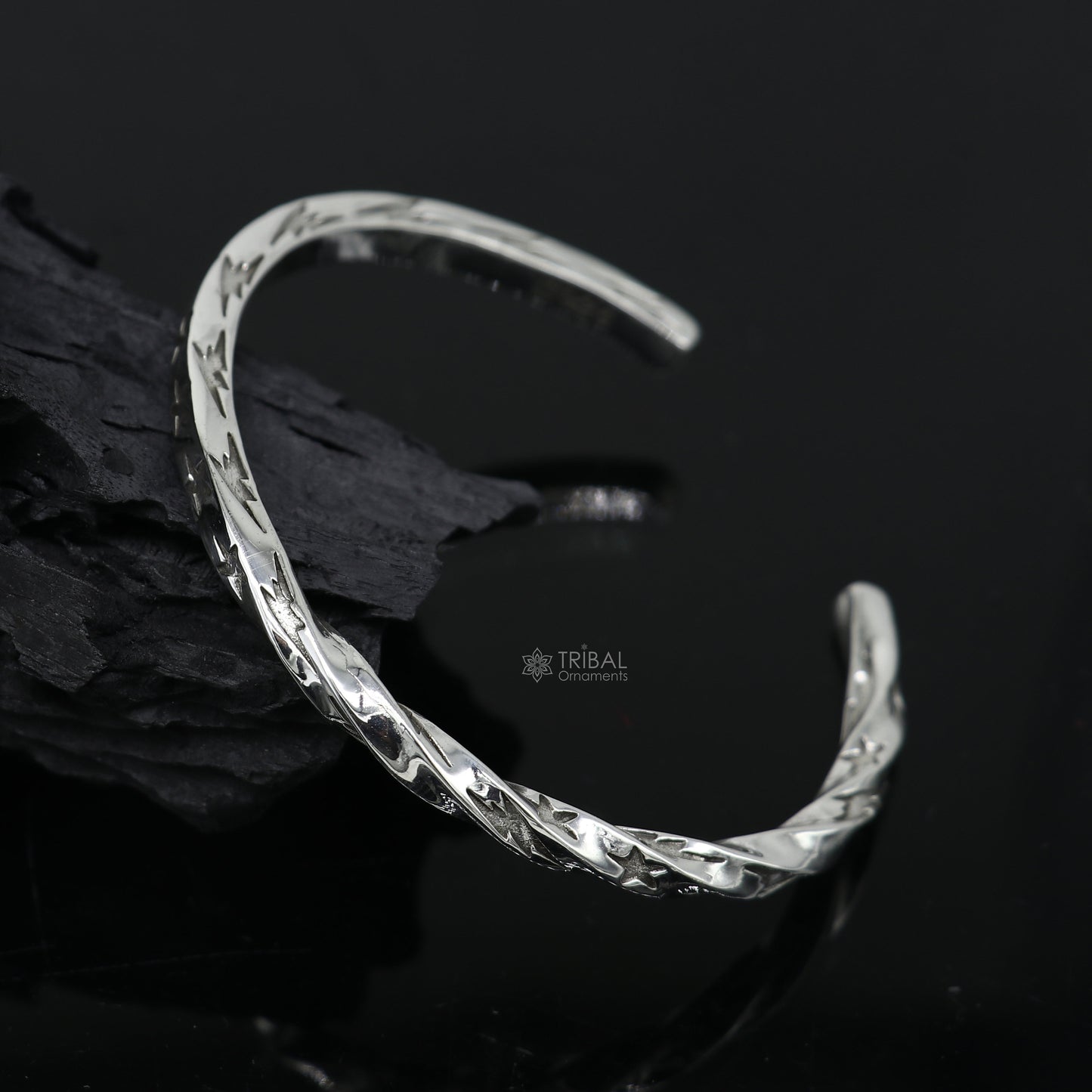 925 sterling silver handmade Unique twisting design fashion kada cuff bracelet, cuff kada unsex gifting jewelry solid silver kada cuff156 - TRIBAL ORNAMENTS