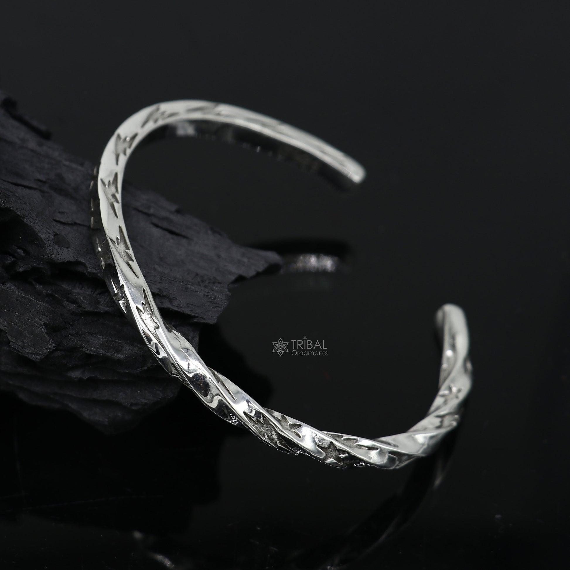 925 sterling silver handmade Unique twisting design fashion kada cuff bracelet, cuff kada unsex gifting jewelry solid silver kada cuff156 - TRIBAL ORNAMENTS