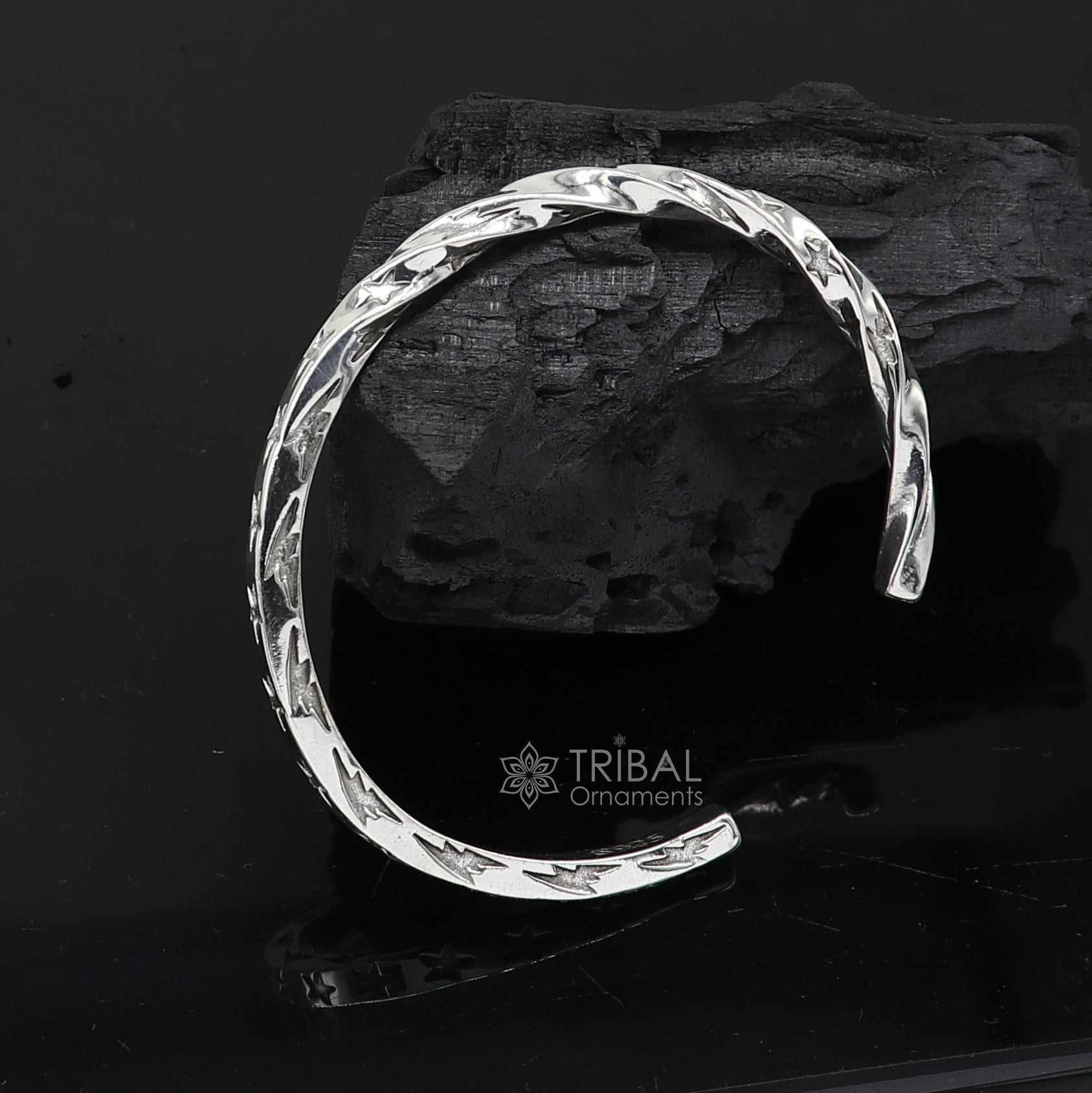 925 sterling silver handmade Unique twisting design fashion kada cuff bracelet, cuff kada unsex gifting jewelry solid silver kada cuff156 - TRIBAL ORNAMENTS
