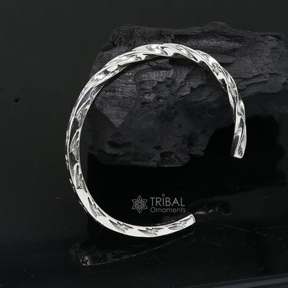 925 sterling silver handmade Unique twisting design fashion kada cuff bracelet, cuff kada unsex gifting jewelry solid silver kada cuff156 - TRIBAL ORNAMENTS