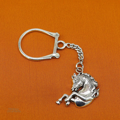 925 Sterling silver handmade unique unicorn horse design solid key chian, stylish royal gifting silver accessories unisex gift jewelry kch05 - TRIBAL ORNAMENTS
