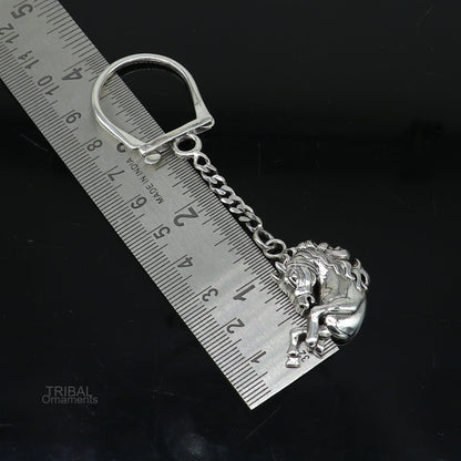 925 Sterling silver handmade unique unicorn horse design solid key chian, stylish royal gifting silver accessories unisex gift jewelry kch05 - TRIBAL ORNAMENTS