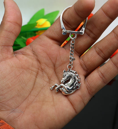 925 Sterling silver handmade unique unicorn horse design solid key chian, stylish royal gifting silver accessories unisex gift jewelry kch05 - TRIBAL ORNAMENTS