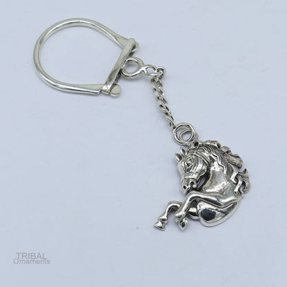 925 Sterling silver handmade unique unicorn horse design solid key chian, stylish royal gifting silver accessories unisex gift jewelry kch05 - TRIBAL ORNAMENTS