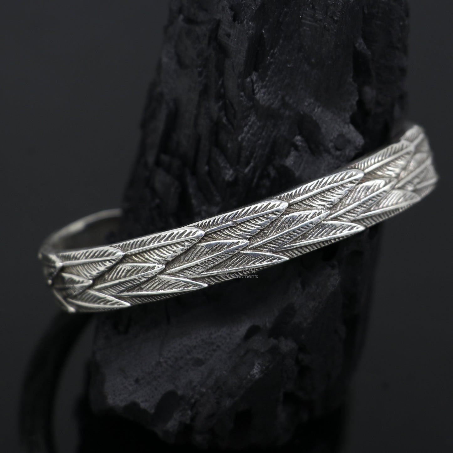 925 sterling silver handmade unique wing feather design adjustable cuff bracelet, cuff kada unsex gifting jewelry solid silver kada cuff149 - TRIBAL ORNAMENTS