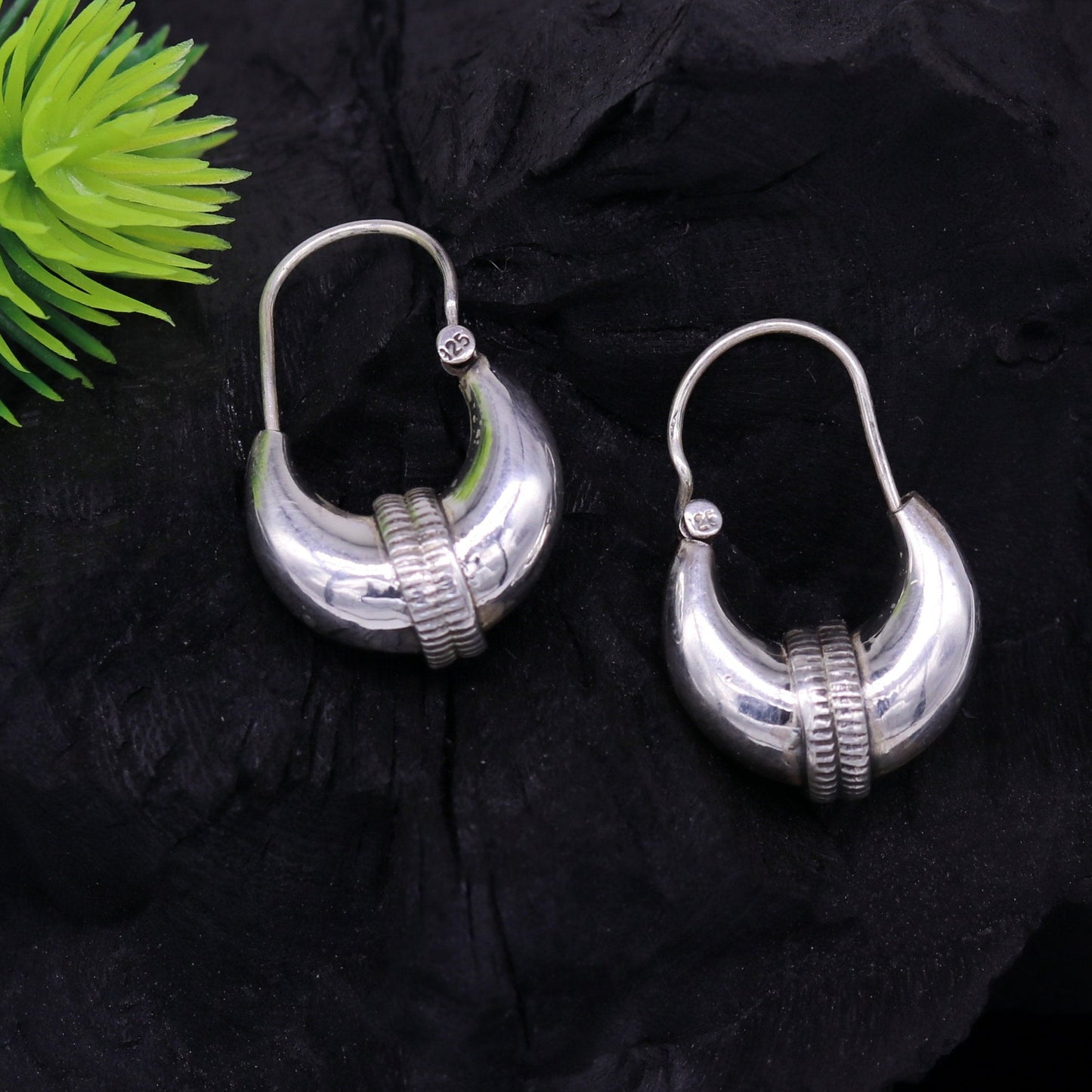 925 sterling silver handmade vintage antique design amazing design hoops earring bali, customized earring gift tribal ethnic jewelry ske14 - TRIBAL ORNAMENTS