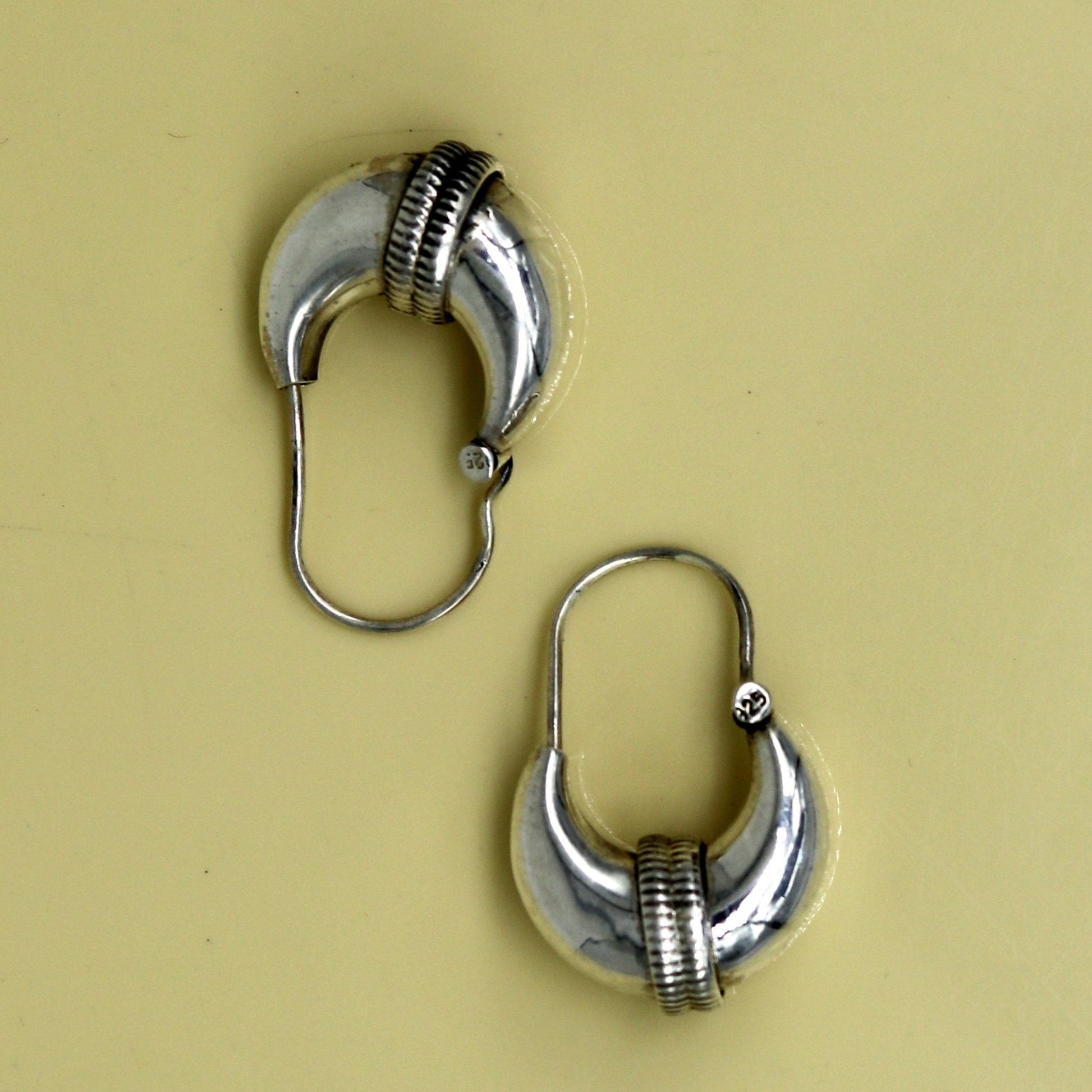 925 sterling silver handmade vintage antique design amazing design hoops earring bali, customized earring gift tribal ethnic jewelry ske14 - TRIBAL ORNAMENTS