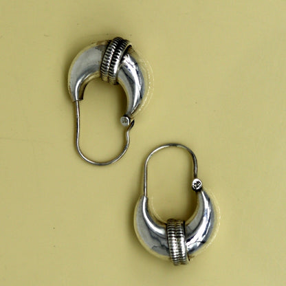 925 sterling silver handmade vintage antique design amazing design hoops earring bali, customized earring gift tribal ethnic jewelry ske14 - TRIBAL ORNAMENTS